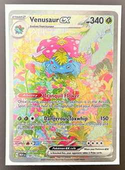 2023 Pokemon Card Venusaur ex 198/165 - Scarlet & Violet 151 Secret Rare Holo NM - Image 1