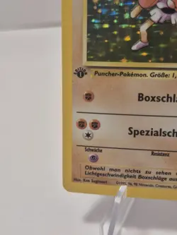Pokemon Card Hitmonchan Nockchan Base Set 1st Edition German 7/102 Holo Rare HP - Image 5