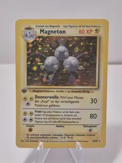 Pokemon TCG GERMAN 1st Edition Base Set Magneton 9/102 Holo Rare LP - Image 1