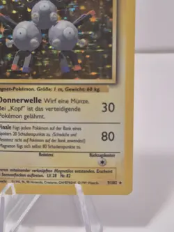Pokemon TCG GERMAN 1st Edition Base Set Magneton 9/102 Holo Rare LP - Image 3