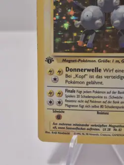 Pokemon TCG GERMAN 1st Edition Base Set Magneton 9/102 Holo Rare LP - Image 4