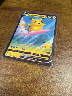 Pokemon TCG Surfing Pikachu v Ultra Rare Holo Card 008/025 Celebrations - Image 2