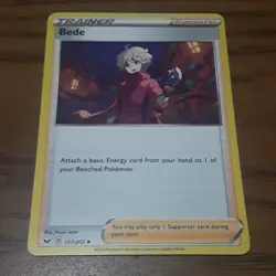 Pokemon TCG Sword and Shield Trainer Supporter Bede Uncommon #157/202 - Image 1