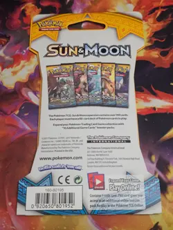 Pokemon "Sun & Moon Base" 10-Card Sealed Booster Pack (Solgaleo) X1 sleeved new - Image 2