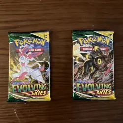 2x New, Sealed Pokemon TCG Evolving Skies Sleeved Booster Pack Sylveon & Umbreon - Image 1