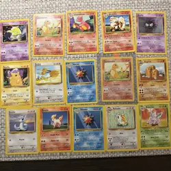 Pokemon Vintage 15 Card Lot Base Set, Pikachu, Charmander NM (Base1) - Image 1