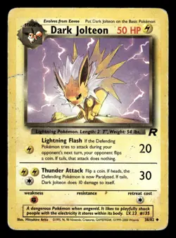 Dark Jolteon 38/82 Uncommon Team Rocket Set Pokemon Card - Image 1