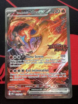 Pokemon TCG Team Rockets Moltres EX Destined Rivals SIR Stamped Promo 229/182 - Image 1