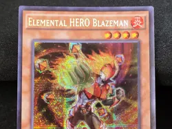 YuGiOh TCG Elemental HERO Blazeman WSUP-EN032 Secret Rare 1st Edition LP - Image 4