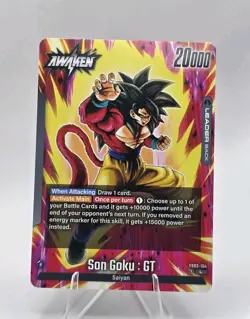 Son Goku : Gt Fb03-104 DBS Awaken Dragon Ball Super Fusion World Leader Card DBS - Image 1