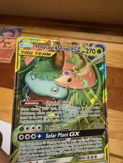Pokemon TCG Venusaur Snivy Tag Team GX Cosmic Eclipse Holo Card 1/236 2019 - Image 2