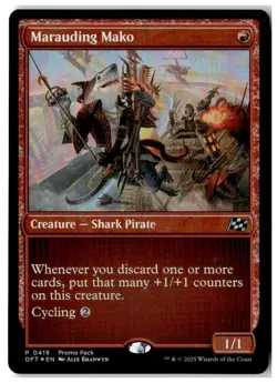 MTG Foil Marauding Mako - Promo Pack: Aetherdrift Moderately Played English - Image 1
