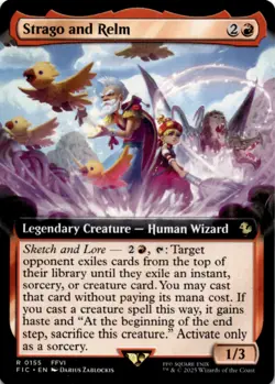 MTG Strago and Relm (Extended Art) Normal NM Commander: FINAL FANTASY Magic 155 - Image 1