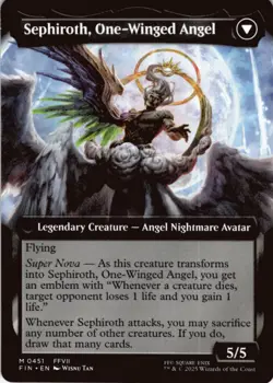MTG Sephiroth, Fabled SOLDIER (Extended Art) Normal NM FINAL FANTASY Magic 451 - Image 2