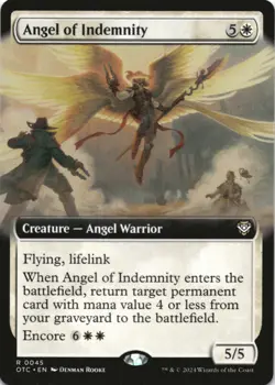 MTG Angel of Indemnity (Extended Art) Normal NM Commander: Outlaws of Thunder Ju - Image 1