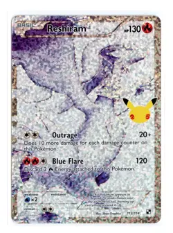 Reshiram 113/114 Holo Celebrations: Classic Collection Pokemon TCG - Image 1