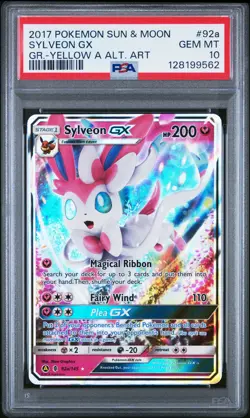 2017 POKEMON SUN & MOON GUARDIANS RISING #92A SYLVEON GX PSA 10 - Image 1