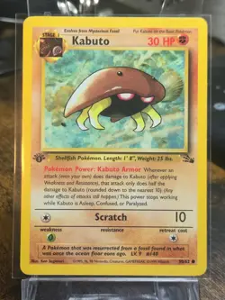 Kabuto - 1st Edition Pokemon - TCG Fossil Set 50/62 LP - Image 1