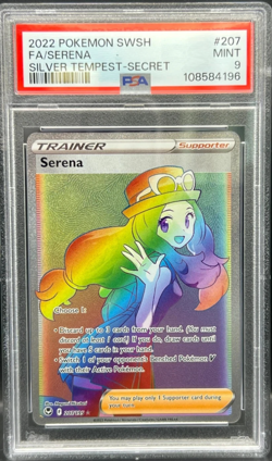 Pokemon PSA 9 MINT Serena 207/195 Silver Tempest FA Holofoil 2022 S#4196 - Image 1