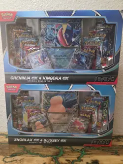 Pokemon LOT Snorlax Ex & Blissey Ex Special Collection Box+ Greninja Kingdra Ex - Image 1