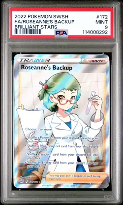 2022 POKEMON SWORD & SHIELD BRILLIANT STARS FULL ART/ROSEANNE'S BACKUP PSA 9 - Image 1