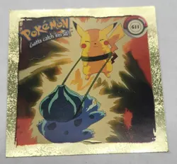 Pokemon 1999 Artbox Series 1 Gold Stickers BULBASAUR AND PIKACHU G11 - Image 1