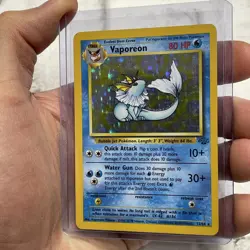 VAPOREON 1999 POKEMON ORIGINAL JUNGLE RARE HOLO 12/64 LP VINTAGE VTG NINTENDO - Image 2