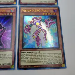 YuGiOh Lot of 4 - Vision HERO Gravito, Vyon, Faris - GFP2 - NM - 1st Ed - Ultra - Image 3