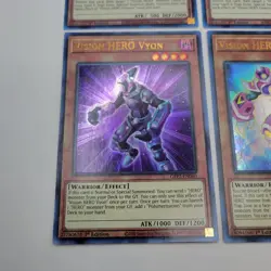 YuGiOh Lot of 4 - Vision HERO Gravito, Vyon, Faris - GFP2 - NM - 1st Ed - Ultra - Image 4