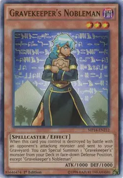 Yugioh! LP Gravekeeper's Nobleman - MP14-EN212 - Ultra Rare - 1st Edition Lightl - Image 1