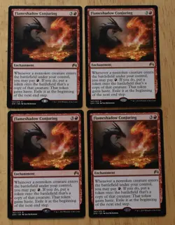 MTG 4x Rare Red Enchantment FLAMESHADOW CONJURING - Image 1