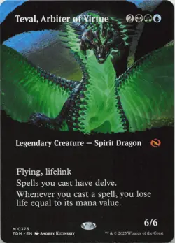Teval, Arbiter of Virtue (Borderless) M Tarkir: Dragonstorm 373 NM MTG - Image 1