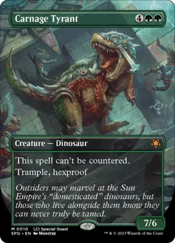 Carnage Tyrant (Borderless) [The Lost Caverns of Ixalan Special Guests] Foil Nea - Image 1