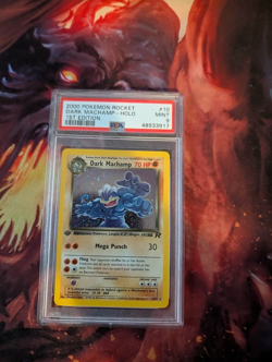 2000 POKEMON ROCKET 1ST ED #10 DARK MACHAMP-HOLO PSA 9 - Image 1