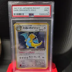 1997 Pocket Monsters Pokemon Team Rocket Dark Dragonite Holo #149 PSA 9 - Image 1