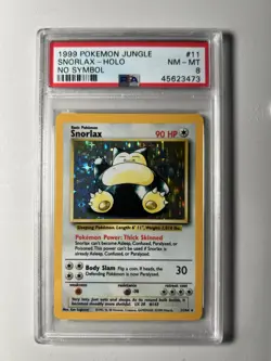 1999 POKEMON JUNGLE SNORLAX - HOLO NO SYMBOL #11 NM - MT PSA 8 - Image 1