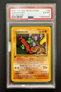 2001 Pokemon Neo Revelation SUDOWOODO 1st EDITION 26/164 PSA 6- EX-MT - Image 1