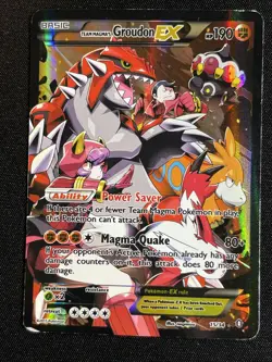 Team Magma's Groudon EX 15/34 Double Crisis Holo Pokemon Card, Damaged - Image 3