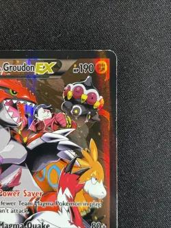 Team Magma's Groudon EX 15/34 Double Crisis Holo Pokemon Card, Damaged - Image 4
