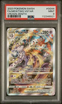 Pokemon Mewtwo GG44 VSTAR Crown Zenith: Galarian Gallery PSA 9 SPM - Image 1