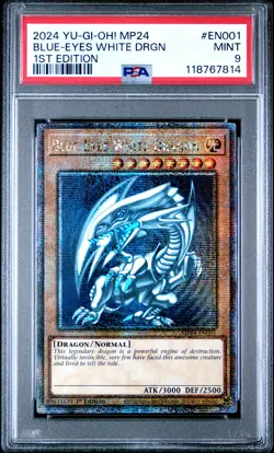 2024 YU-GI-OH! MP24-25TH ANV TIN: DUELING MIRRORS BLUE-EYES WHITE DRAGON PSA 9 - Image 1