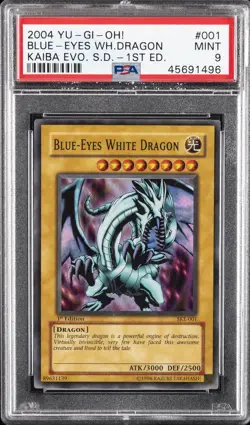 2004 YU-GI-OH! KAIBA EVOLUTION STARTER DECK 1ST ED BLUE-EYES WHITE DRAGON PSA 9 - Image 1