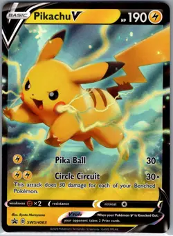Pikachu V SWSH063 SWSH: Sword & Shield Promo Cards - Pokemon Card - NM - Image 1