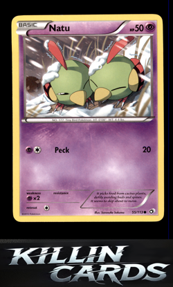 Natu 55/113 Pokemon Common Legendary Treasures Card LP - Image 1