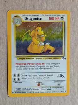 Dragonite 4/62 Fossil Holo Pre-Owned Vintage Pokemon Card - Image 1