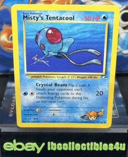 Pokemon Card Misty's Tentacool 57/132 Gym Heroes-Unlimited Edition Regular NM - Image 1