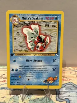 Pokemon TCG Misty's Seaking Gym Heroes Card 55/132 First Edition - Image 1