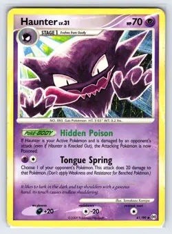 Haunter 41/99 2009 Arceus Set Pokemon Card Nintendo Non Holo Uncommon - Mp - Image 1