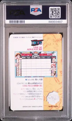 PSA8 No.100 Straw Hat Voyage Extra Schedule One Piece Visual Adventure Card - Image 2