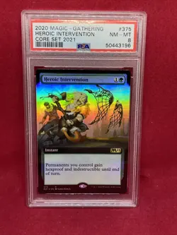 FOIL MTG Heroic Intervention Core Set 2021 M21 Extended PSA NM-MT - Image 1